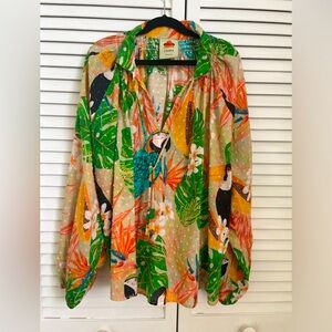 Farm Rio long sleeve tropical breezy shirt